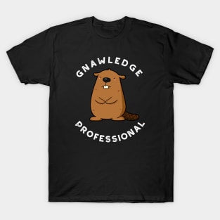 Gnawledge Professional Cute Beaver Pun T-Shirt